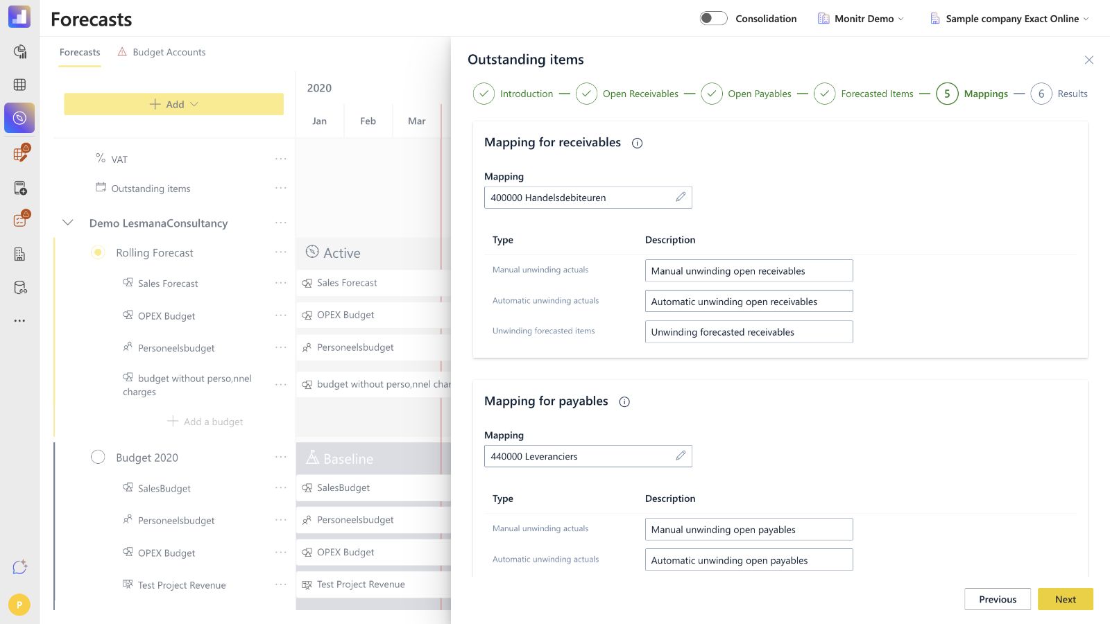 Receivables and payables mappings