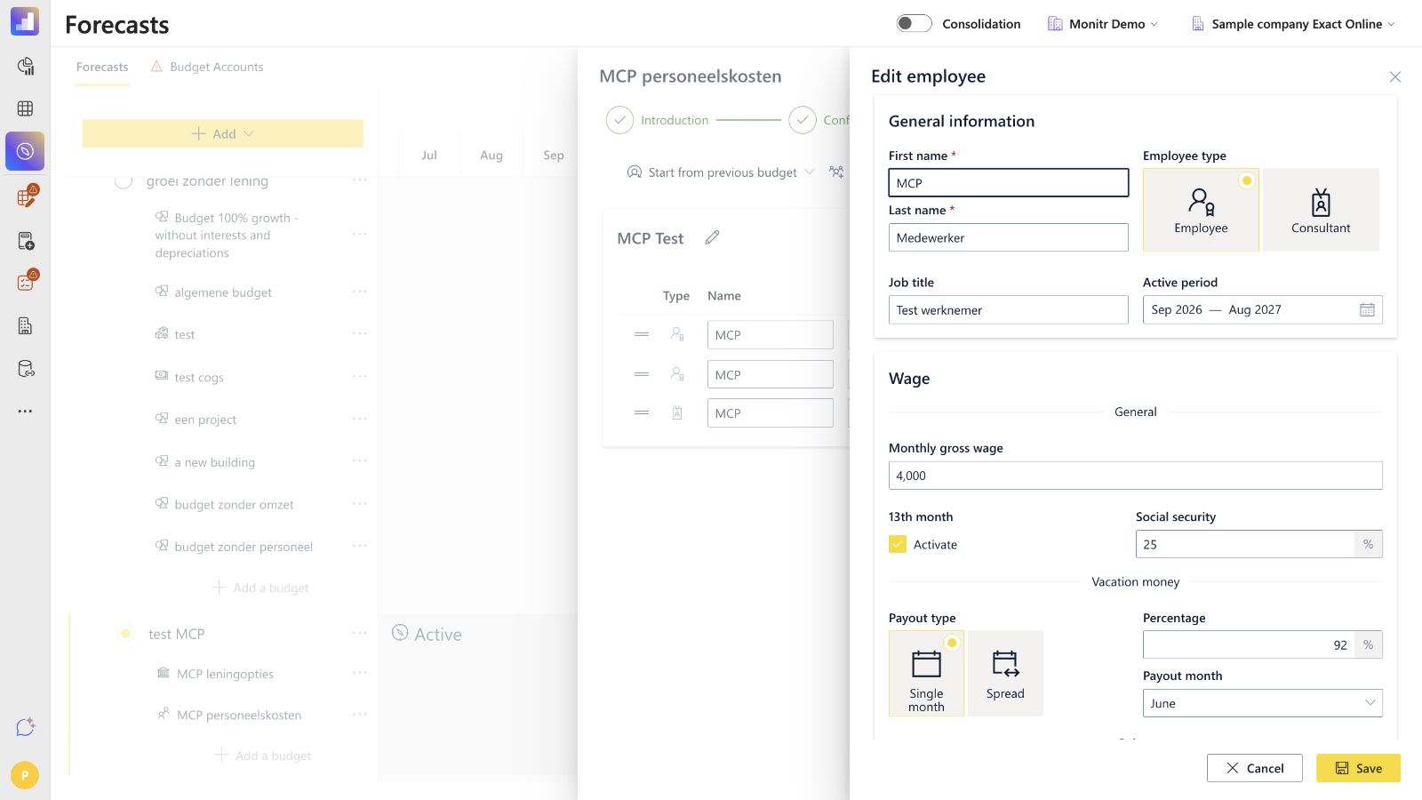 Configuratie — contractvoorwaarden, verhogingen en schuldkoppeling
