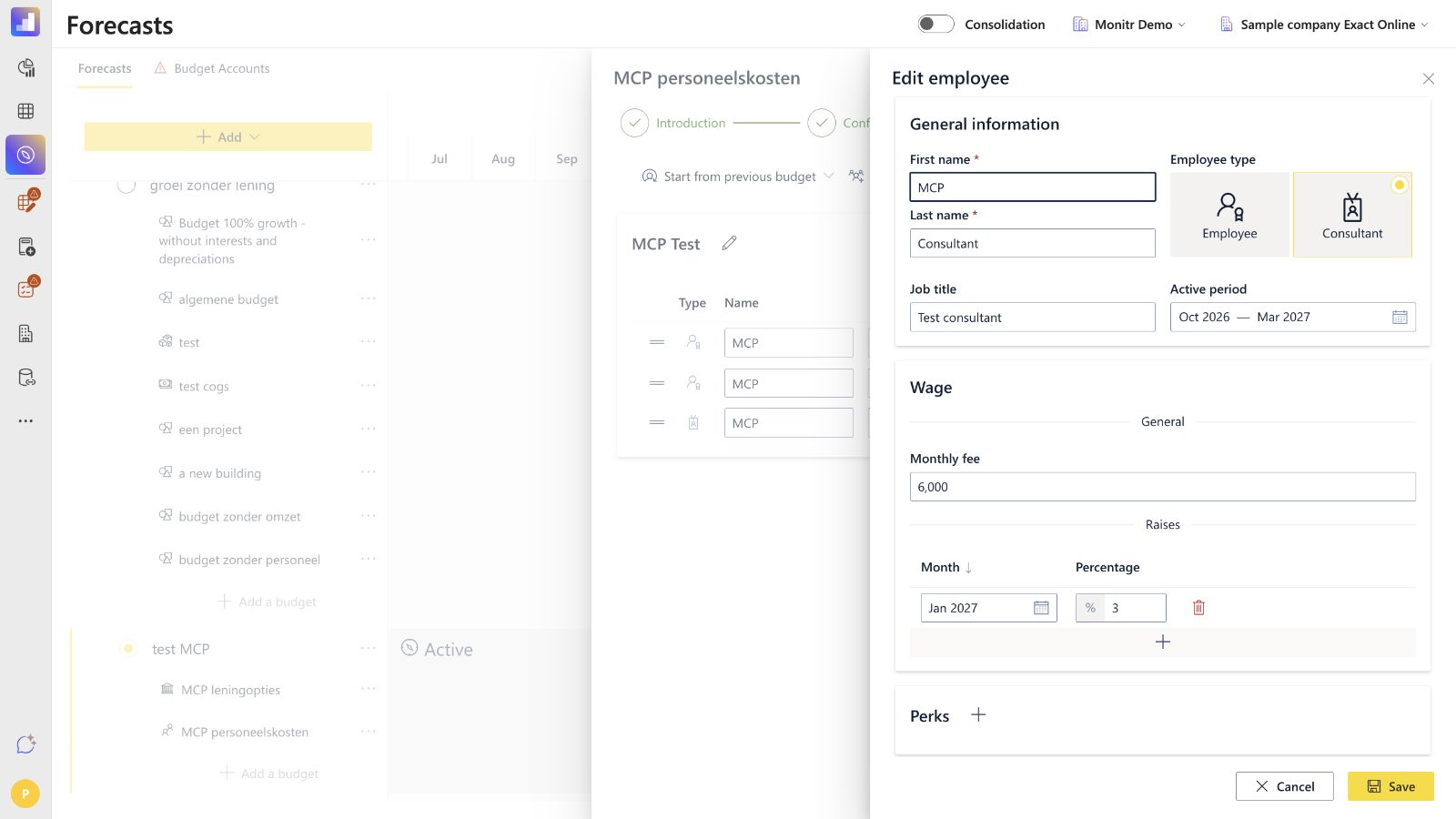 Configuratie — contractvoorwaarden, verhogingen en schuldkoppeling